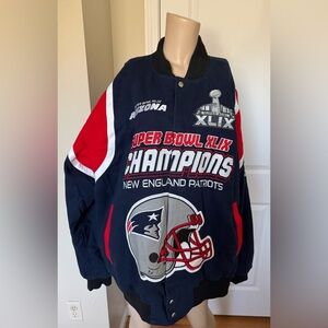 NEW ENGLAND PATRIOTS Super Bowl XLIX Cotton Championship Jacket Size 3XL